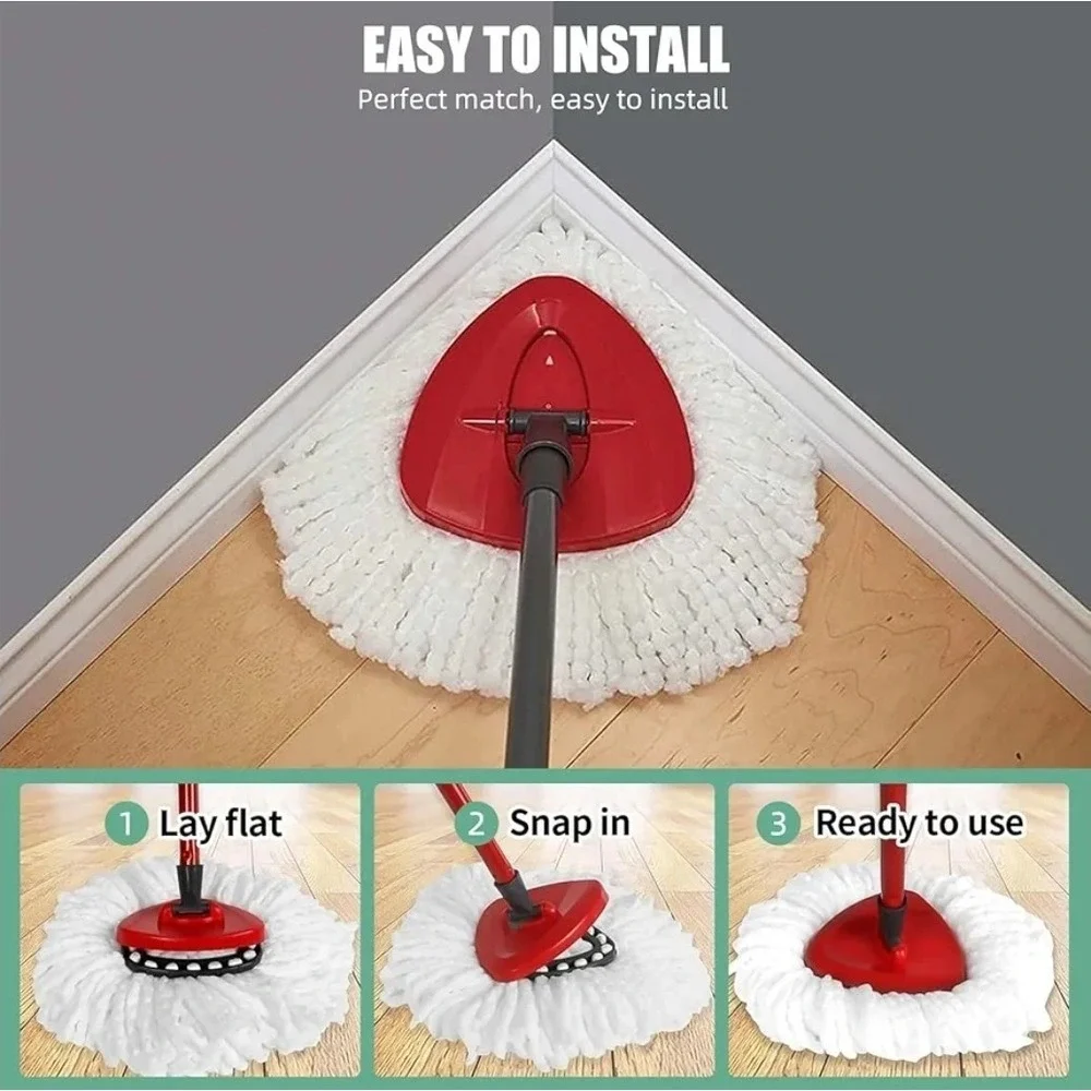 Spin Mop Replacement Heads, 100% Microfiber Spin Mop Head - 10 Pack
